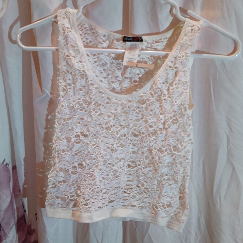 Sugar lips mesh crochet look tank stretchy one size..but probably small/med